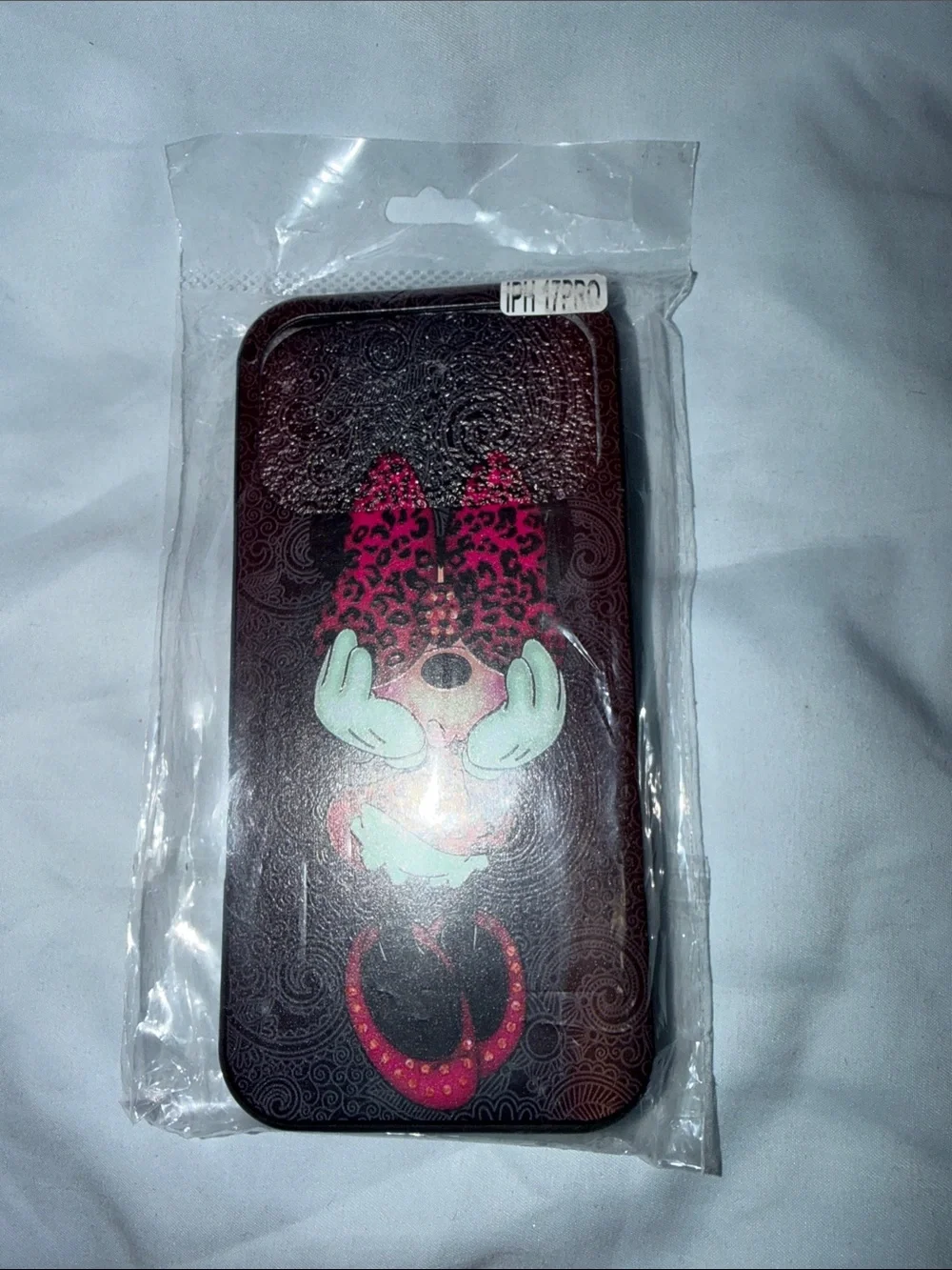 I-Phone 17 PRO Pink Leopard Bow Cartoon Phone Case with Character Design
